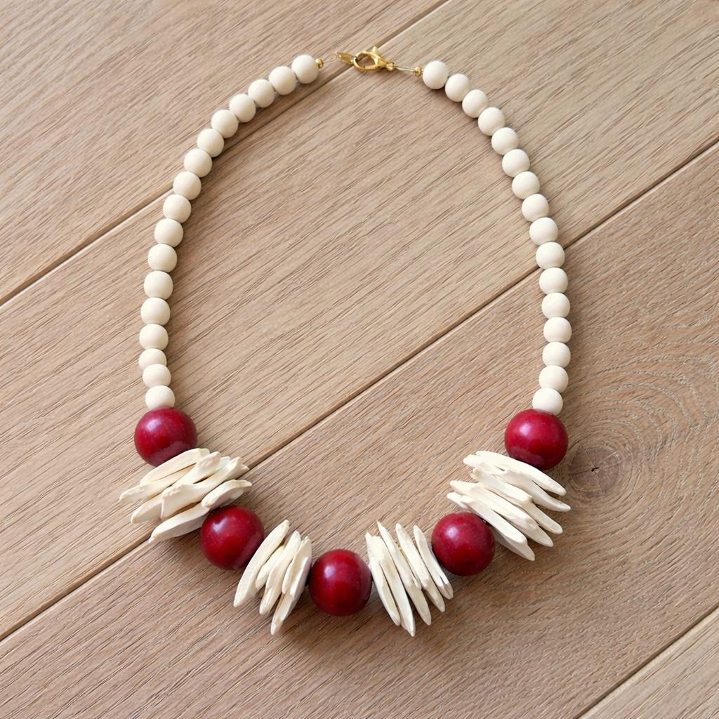 Alabama Crimson Tide Beaded Statement Necklace, Game Day Jewelry