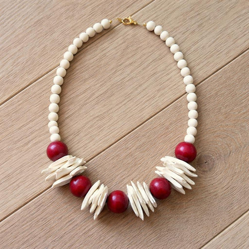 Alabama Crimson Tide Beaded Statement Necklace, Game Day Jewelry