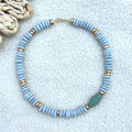 Blue Beaded Statement Necklace: Ashanti Glass Beads, UNC Game Day Jewelry